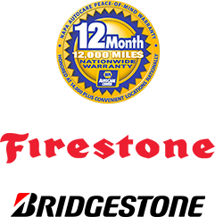 Logo Mobile - 12Month 12,000 Miles Nationwide Warranty Logo, Firestone Logo, Bridgestone Logo